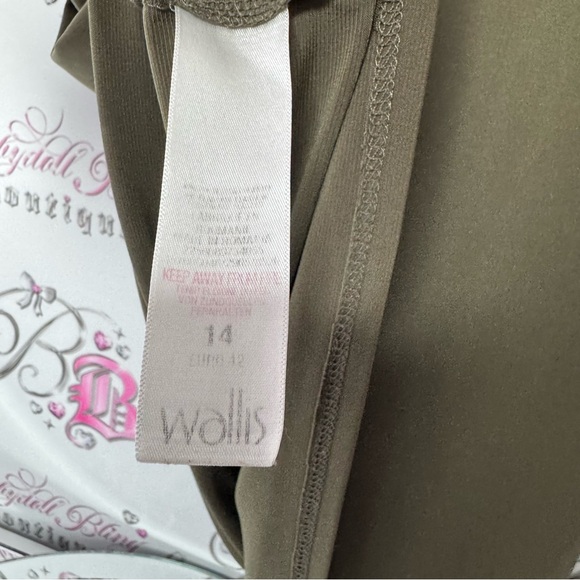 Wallis dress cinched zipper stunning stretchy army olive green bodycon flatter - Picture 7 of 12